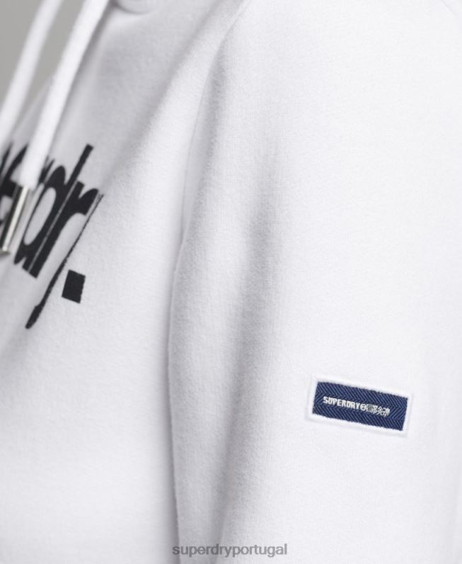 moletom com logotipo do núcleo mulheres branco roupas Superdry 2208H3466
