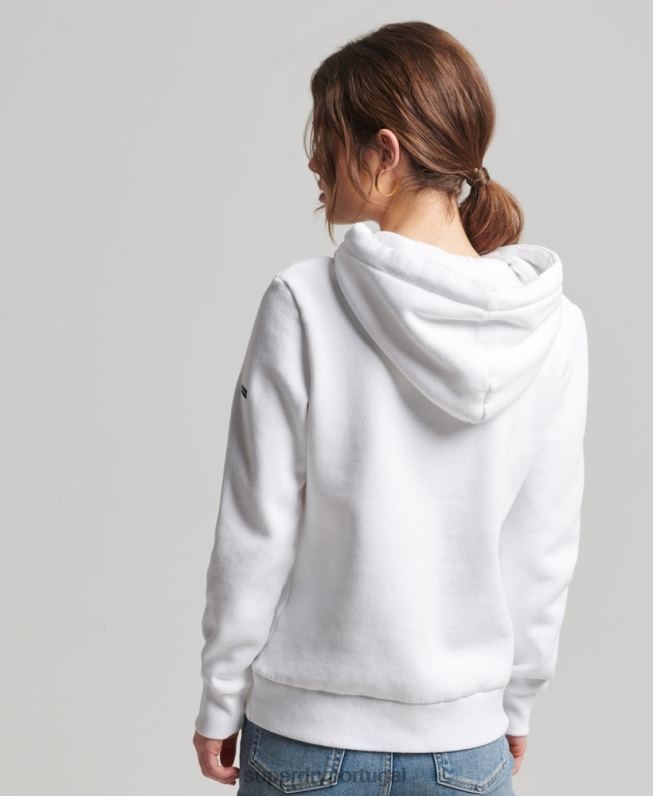 moletom com logotipo do núcleo mulheres branco roupas Superdry 2208H3484
