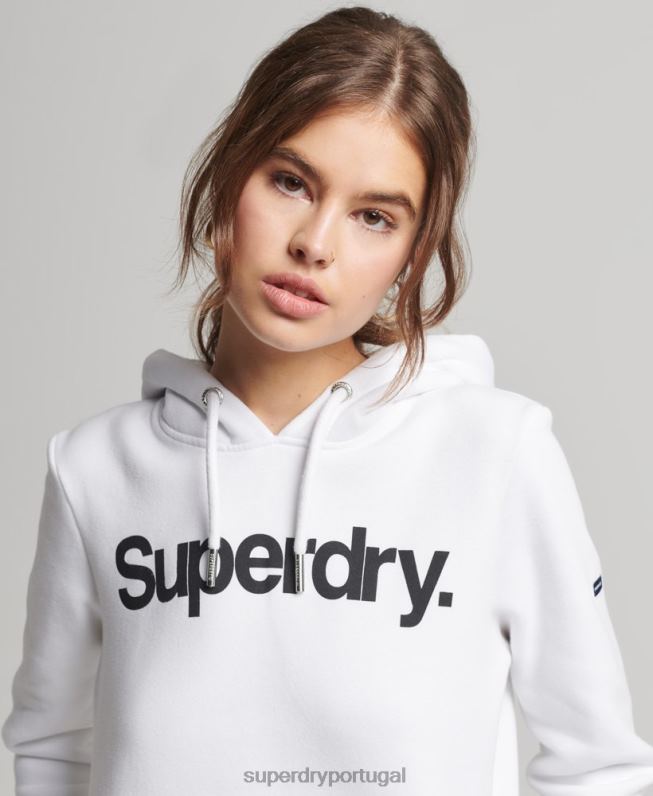 moletom com logotipo do núcleo mulheres branco roupas Superdry 2208H3484