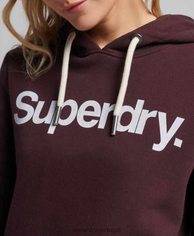 moletom com logotipo do núcleo mulheres vermelho roupas Superdry 2208H3474