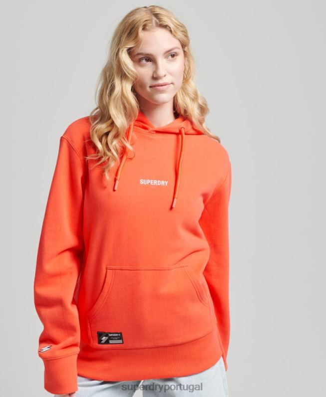 moletom com micro logotipo mulheres coral roupas Superdry 2208H5812