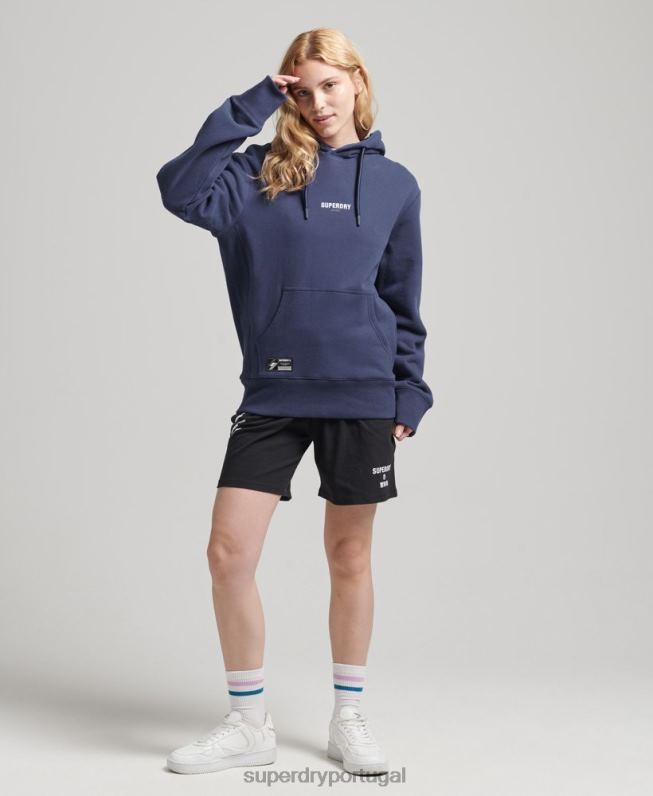 moletom com micro logotipo mulheres marinha roupas Superdry 2208H5885