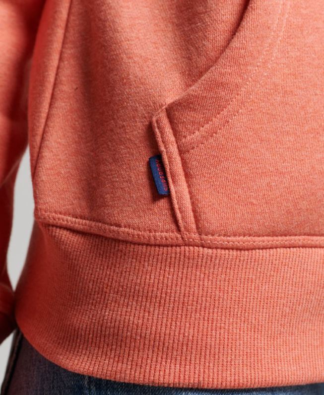 moletom com zíper bordado logo vintage mulheres coral roupas Superdry 2208H3388