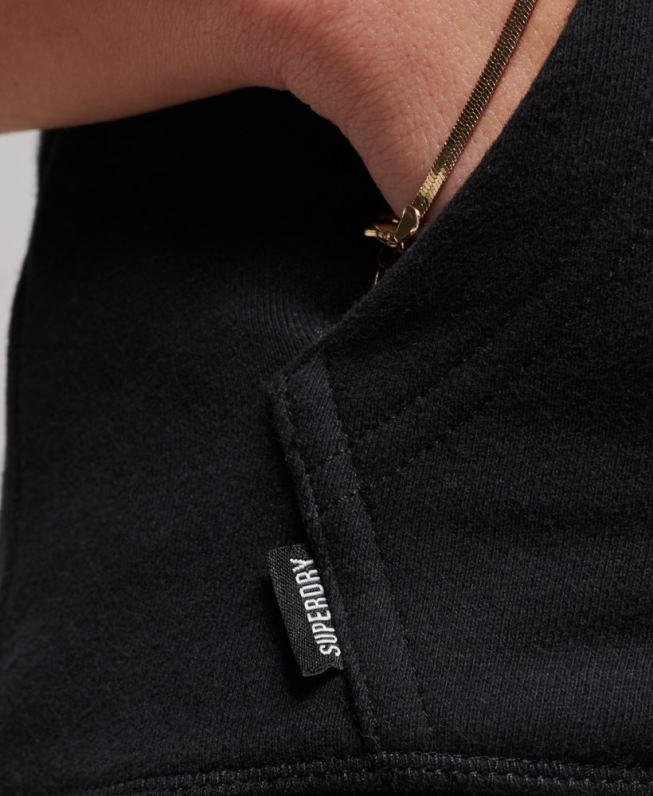 moletom com zíper bordado logo vintage mulheres preto roupas Superdry 2208H3464