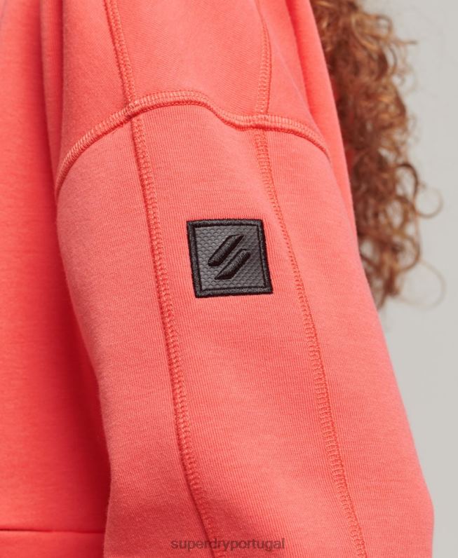 moletom com zíper code tech mulheres coral roupas Superdry 2208H5888