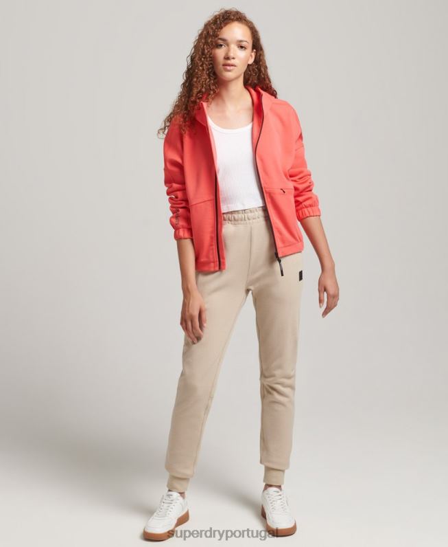 moletom com zíper code tech mulheres coral roupas Superdry 2208H5888