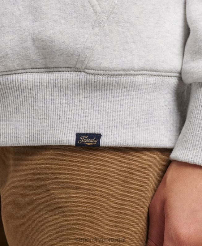 moletom com zíper forrado essencial borg mulheres cinza claro roupas Superdry 2208H5752