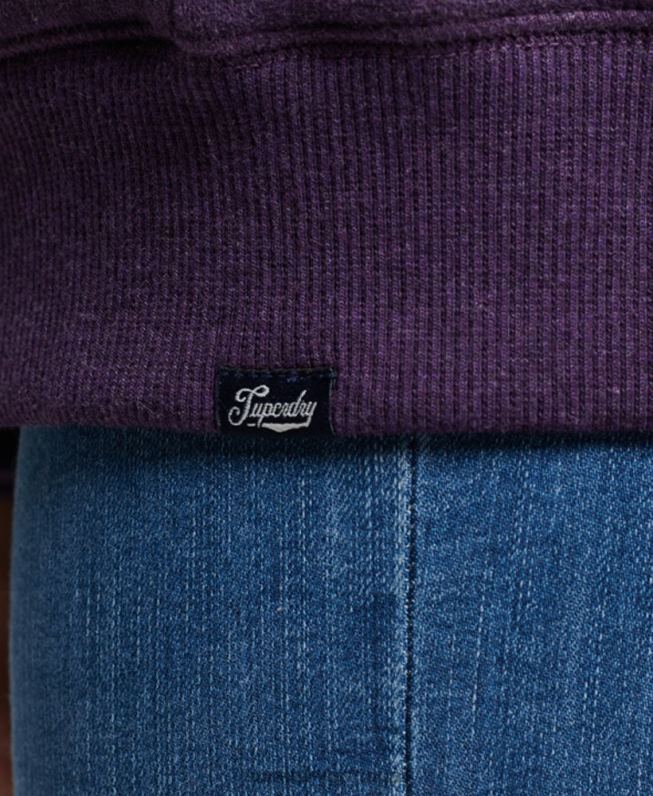moletom com zíper forrado essencial borg mulheres roxo roupas Superdry 2208H5818