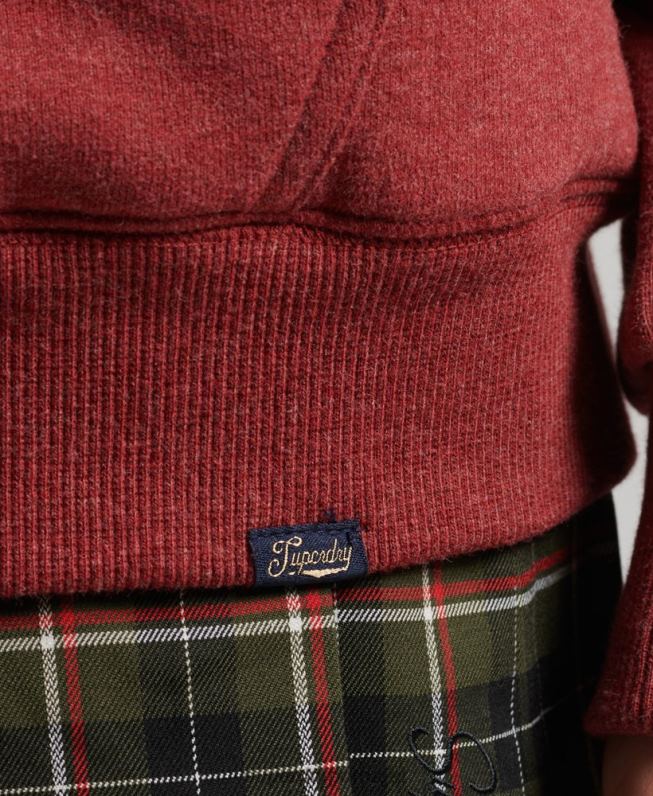 moletom com zíper forrado essencial borg mulheres vermelho roupas Superdry 2208H5779