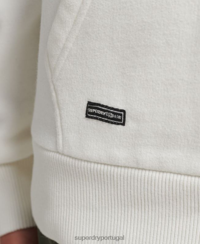 moletom com zíper vintage com logo arco-íris mulheres branco roupas Superdry 2208H6110