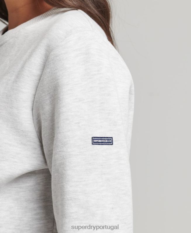 moletom cooper nostalgia crew mulheres cinza claro roupas Superdry 2208H6002