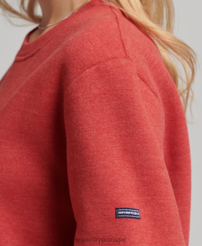 moletom cooper nostalgia crew mulheres vermelho roupas Superdry 2208H6072