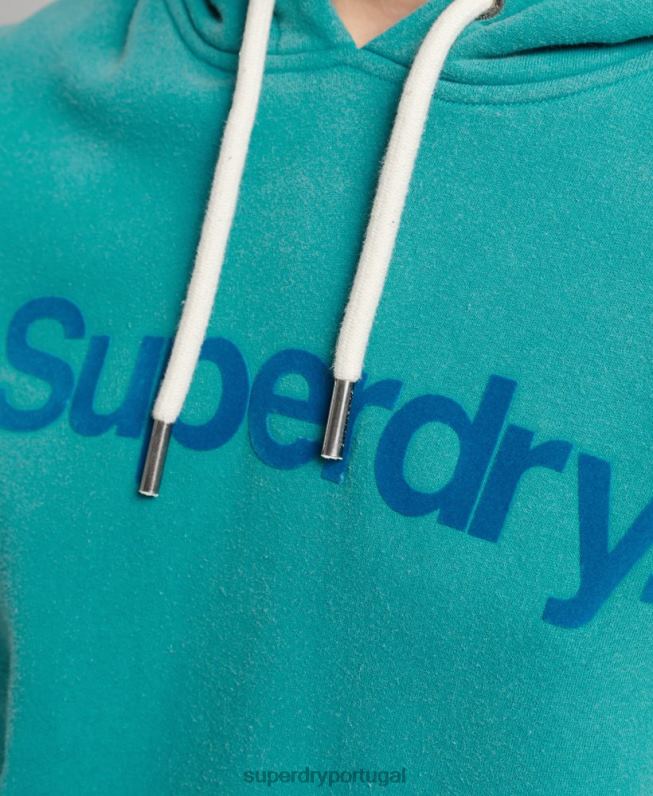 moletom core logo anos 80 mulheres azul roupas Superdry 2208H6073