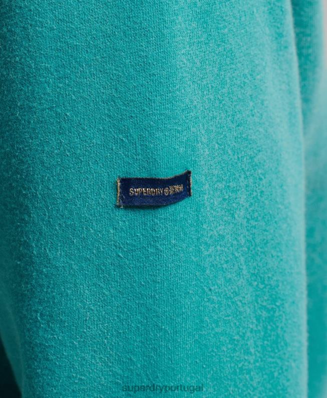 moletom core logo anos 80 mulheres azul roupas Superdry 2208H6073