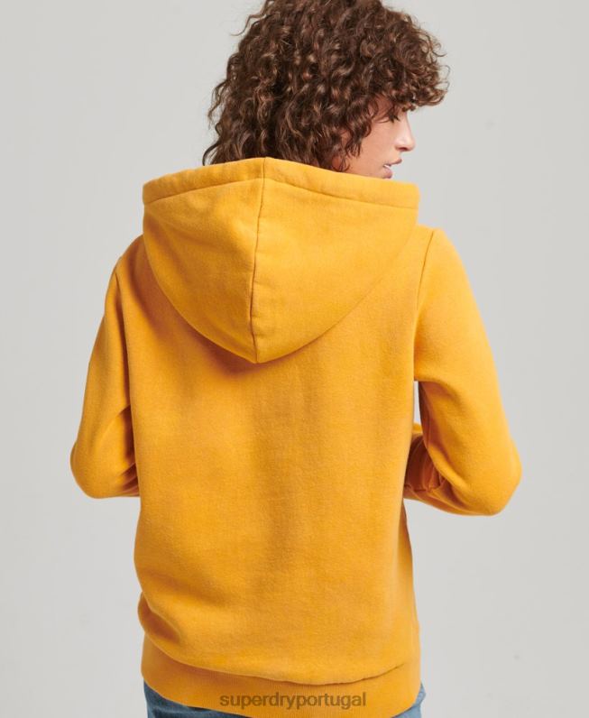 moletom core logo anos 80 mulheres ouro roupas Superdry 2208H5939