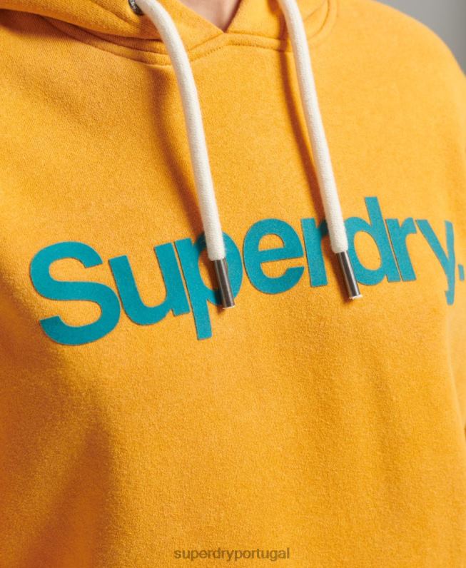 moletom core logo anos 80 mulheres ouro roupas Superdry 2208H5939