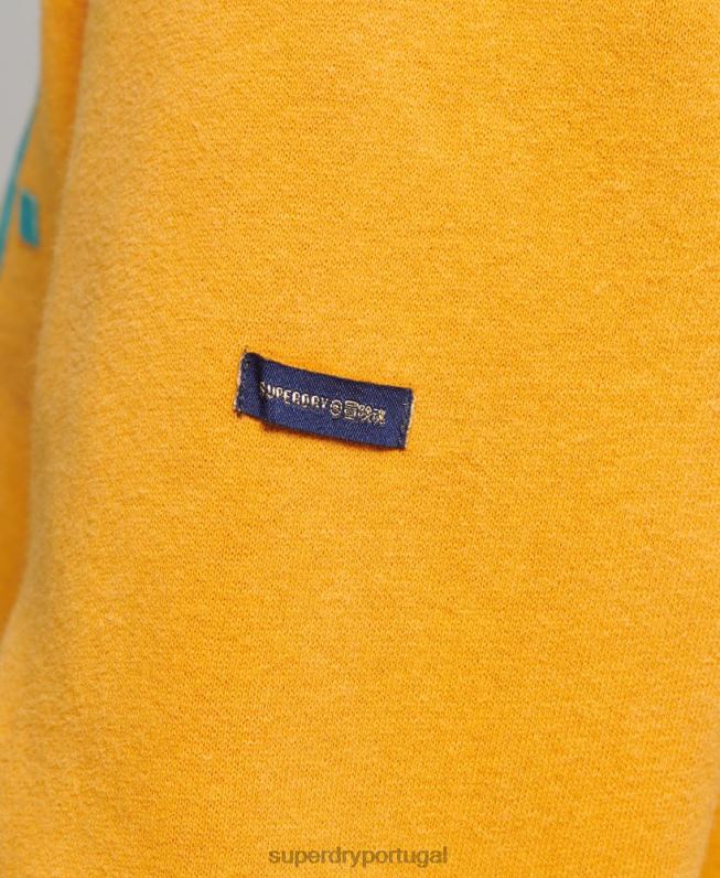 moletom core logo anos 80 mulheres ouro roupas Superdry 2208H5939