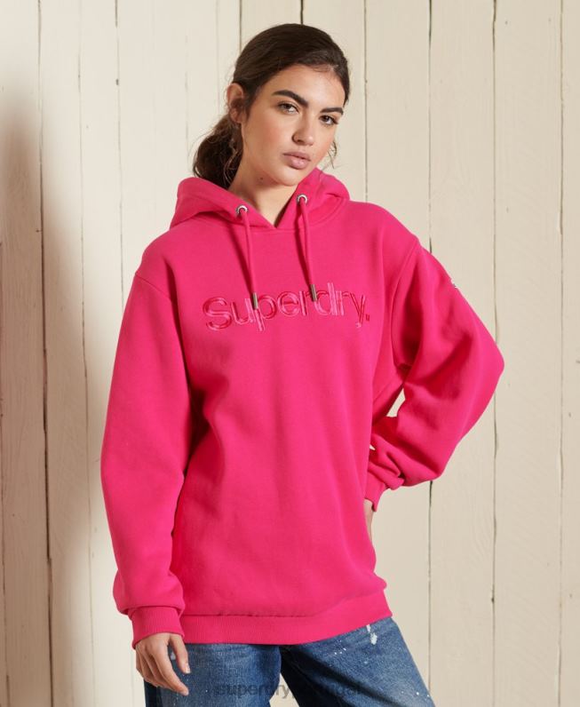 moletom core logo source mulheres rosa roupas Superdry 2208H5994