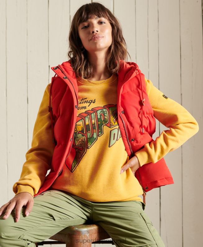 moletom da equipe Heritage Mountain mulheres ouro roupas Superdry 2208H3463
