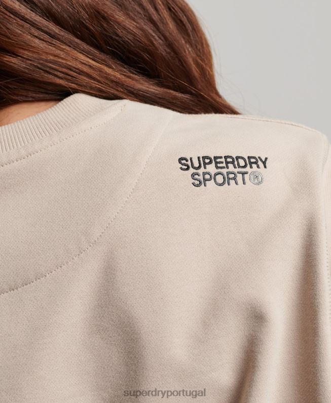 moletom da equipe principal mulheres bege roupas Superdry 2208H3309