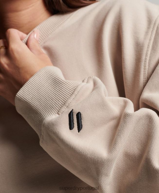 moletom da equipe principal mulheres bege roupas Superdry 2208H3309