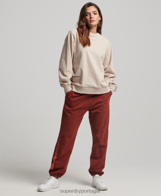 moletom da equipe principal mulheres bege roupas Superdry 2208H3309