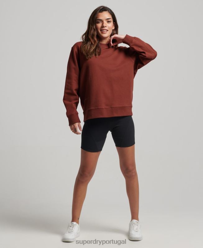 moletom da equipe principal mulheres marrom roupas Superdry 2208H3328