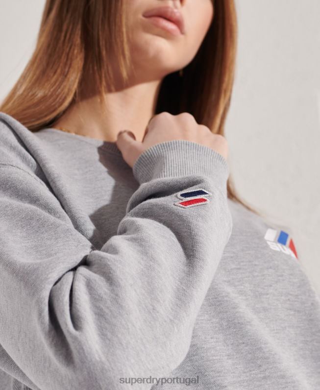 moletom da tripulação do esporte de montanha mulheres cinza roupas Superdry 2208H6148