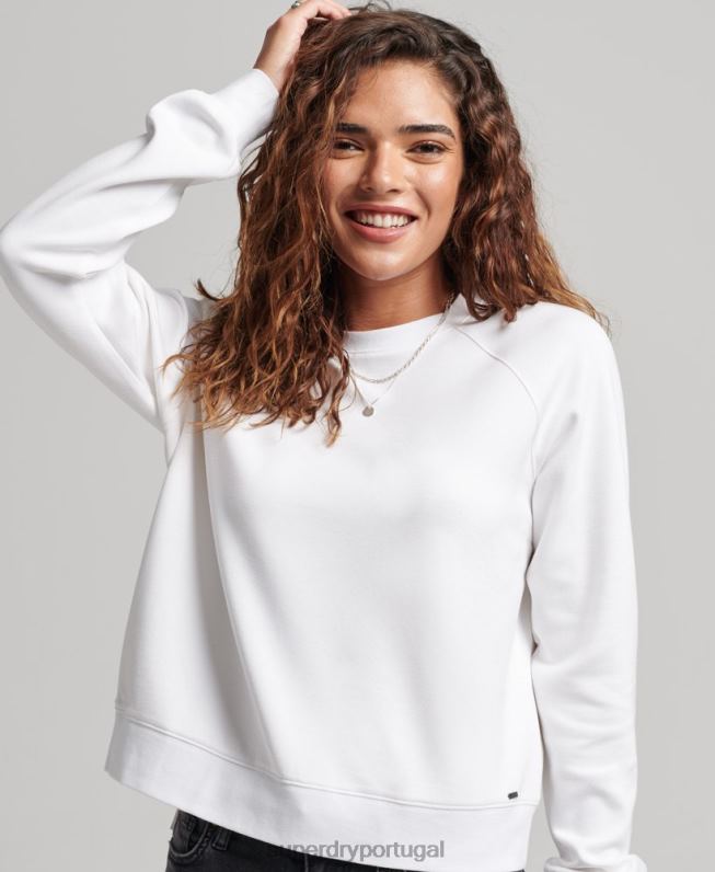 moletom da tripulação modal mulheres branco roupas Superdry 2208H5915