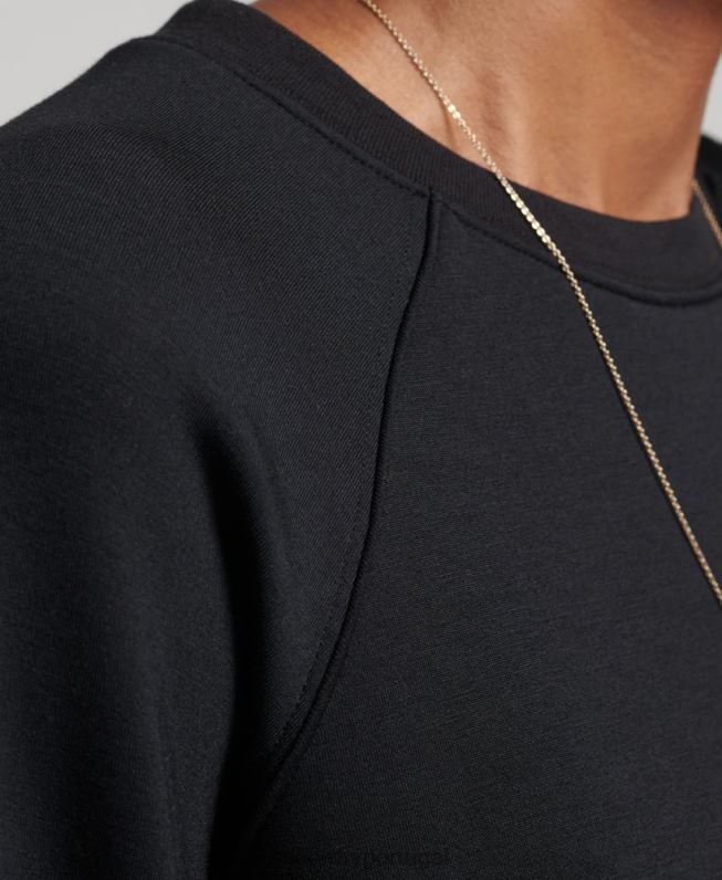 moletom da tripulação modal mulheres preto roupas Superdry 2208H5788