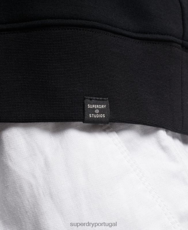 moletom da tripulação modal mulheres preto roupas Superdry 2208H5788