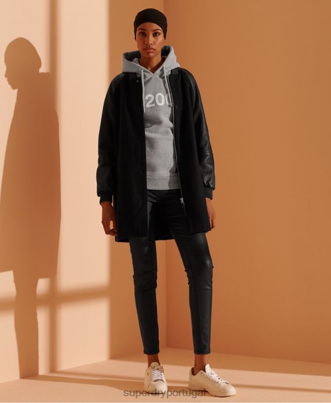 moletom de 2003 mulheres cinza roupas Superdry 2208H3475