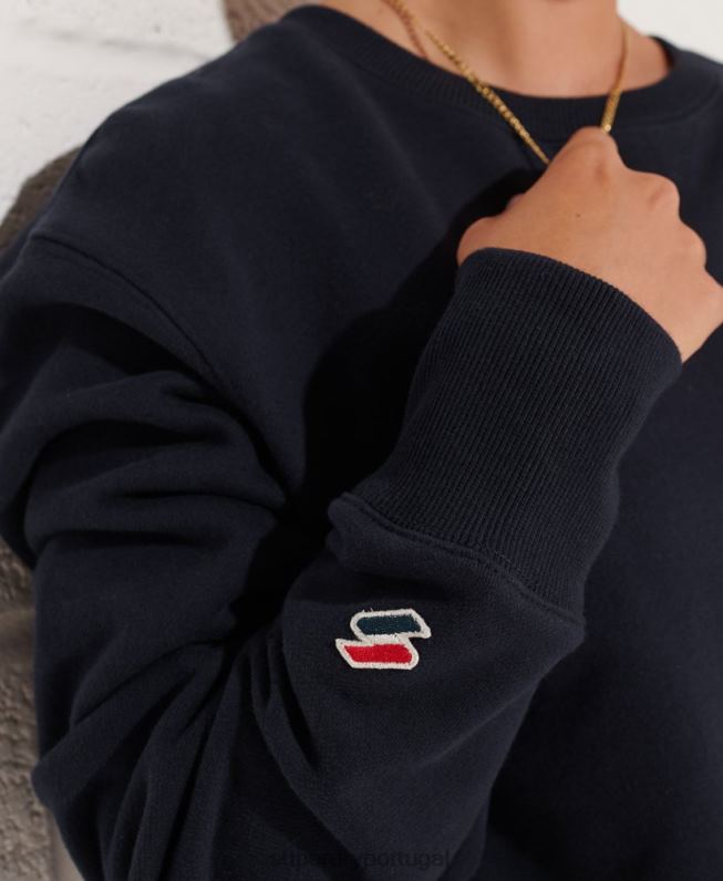 moletom de tripulação solta essencial de código mulheres marinha roupas Superdry 2208H6078