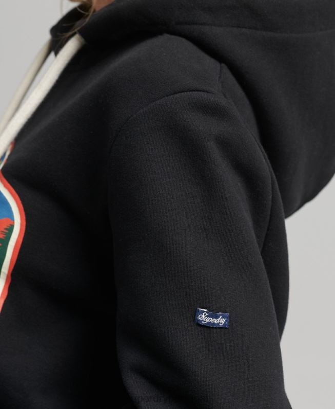 moletom de viagem mulheres preto roupas Superdry 2208H6070