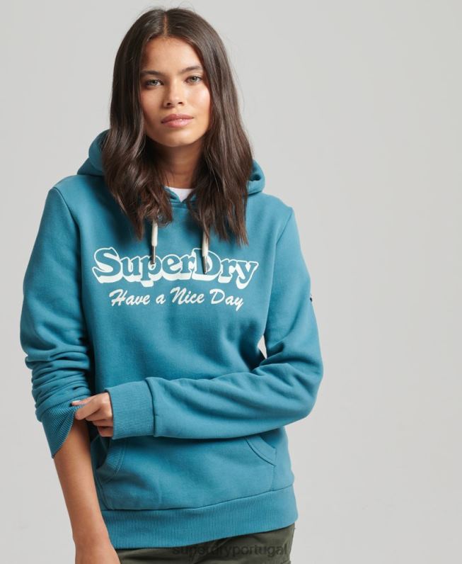 moletom de viagem mulheres verde roupas Superdry 2208H6081