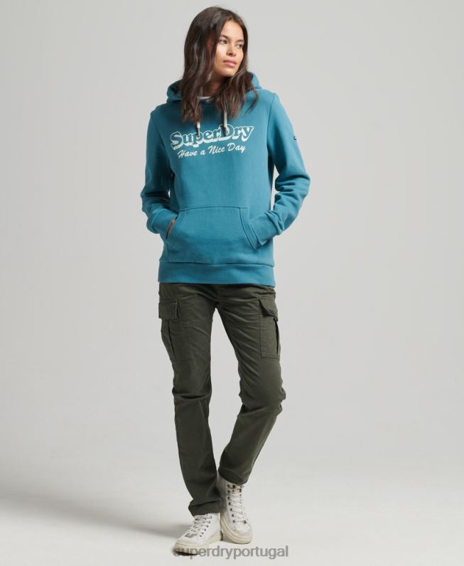 moletom de viagem mulheres verde roupas Superdry 2208H6081