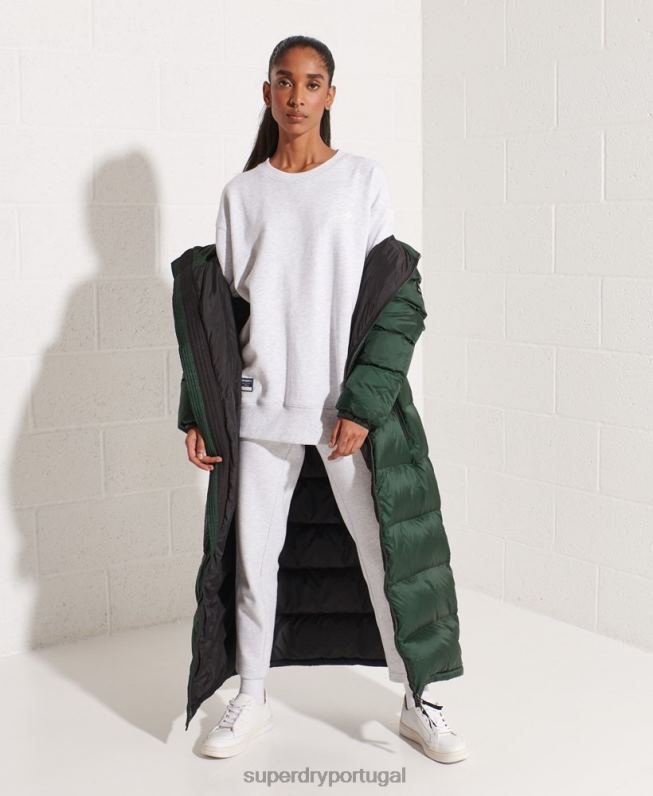 moletom essencial de algodão orgânico mulheres cinza claro roupas Superdry 2208H5821