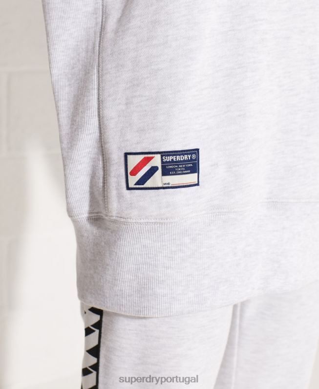 moletom essencial de algodão orgânico mulheres cinza claro roupas Superdry 2208H5821