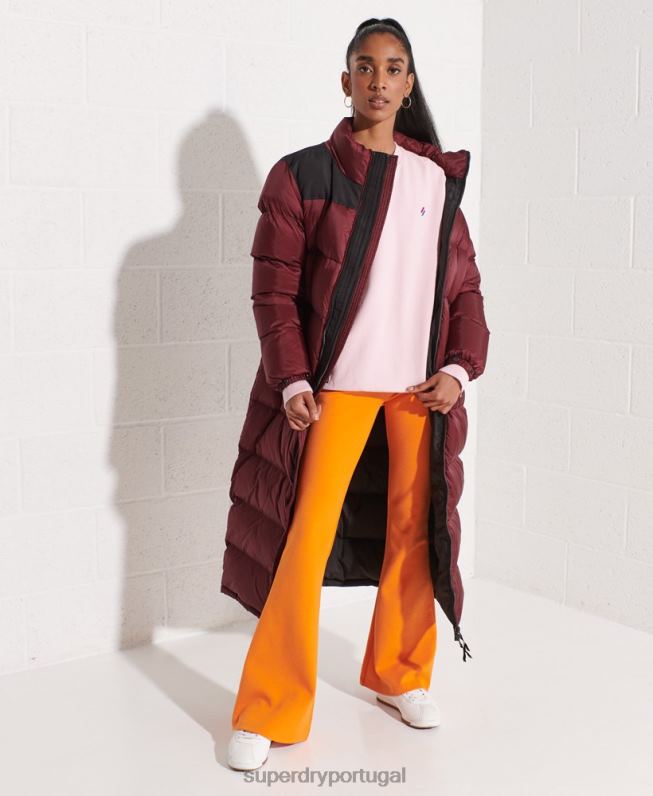 moletom essencial de algodão orgânico mulheres rosa roupas Superdry 2208H5792