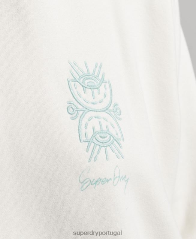 moletom folk nômade mulheres branco roupas Superdry 2208H3410