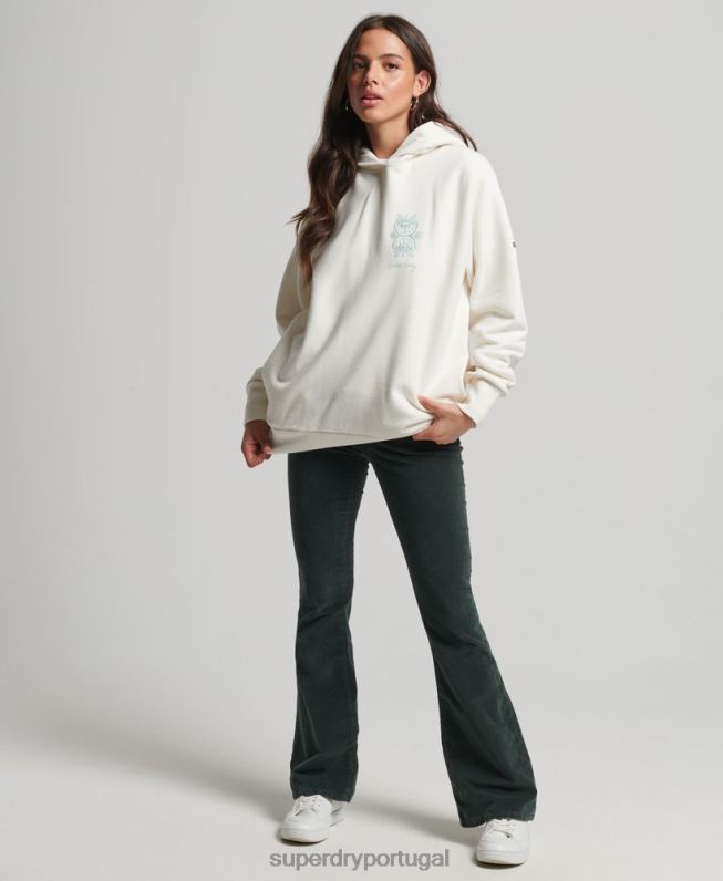 moletom folk nômade mulheres branco roupas Superdry 2208H3410