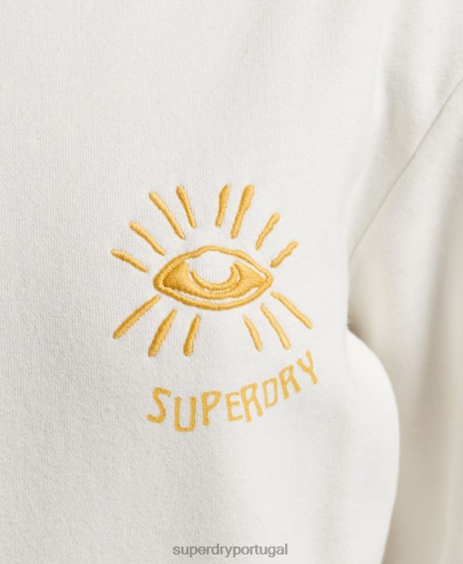 moletom folk nômade mulheres branco roupas Superdry 2208H3436
