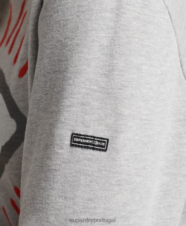 moletom folk nômade mulheres cinza roupas Superdry 2208H3479