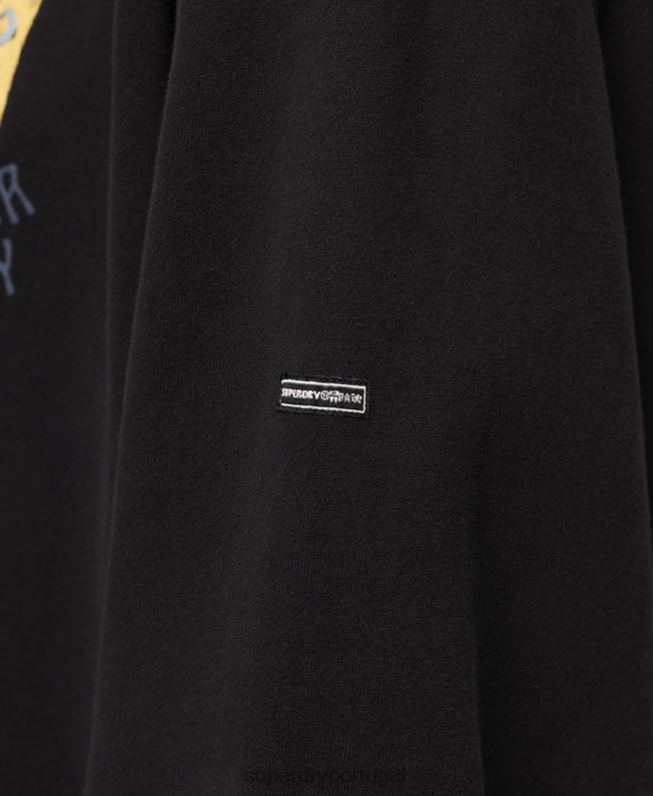 moletom folk nômade mulheres preto roupas Superdry 2208H3290
