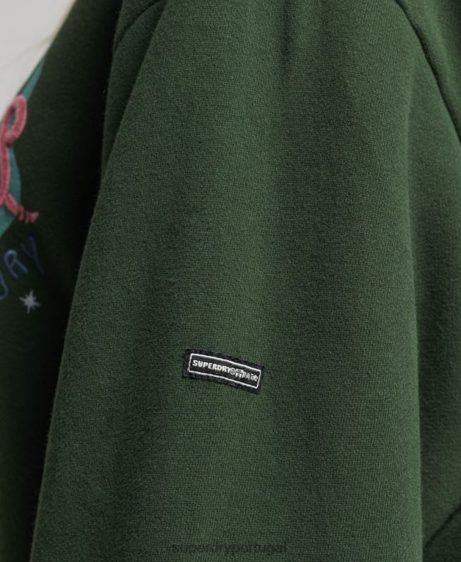moletom folk nômade mulheres verde roupas Superdry 2208H3415