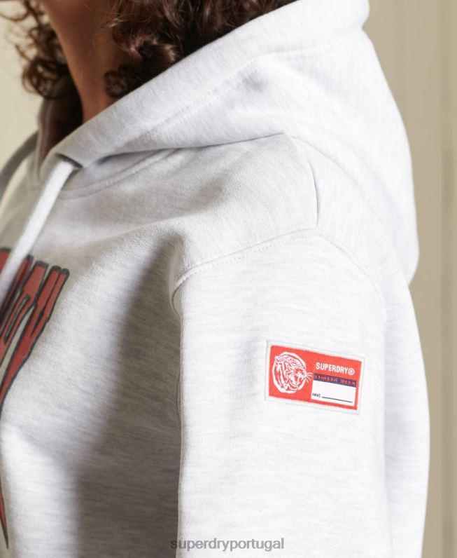moletom gráfico boho ana mulheres cinza claro roupas Superdry 2208H5956
