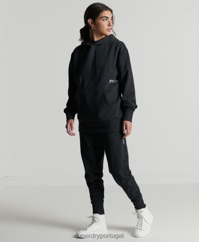 moletom micro mid reciclado mulheres preto roupas Superdry 2208H5973