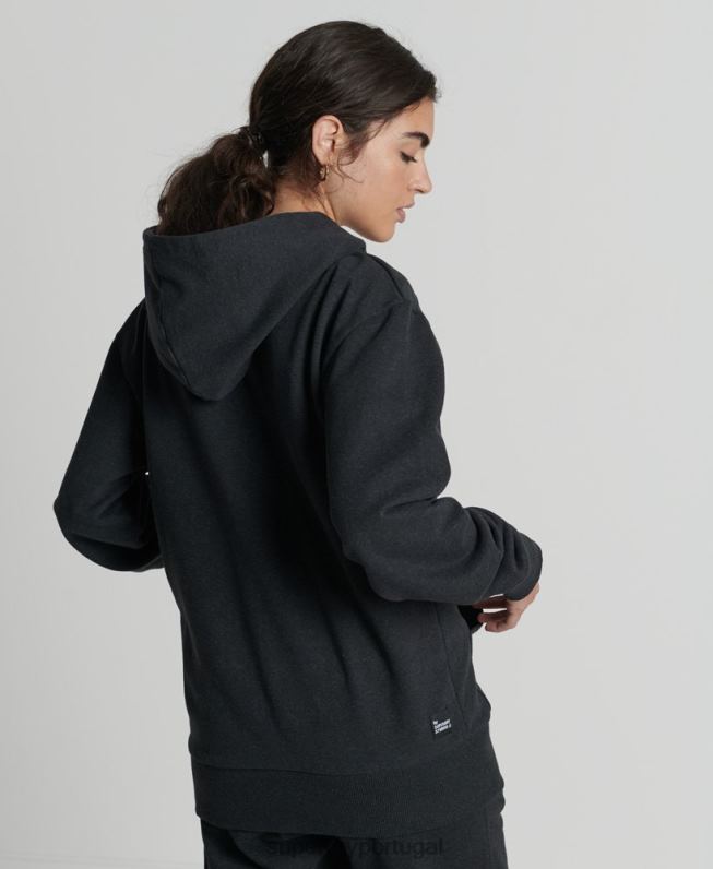 moletom micro mid reciclado mulheres preto roupas Superdry 2208H5973