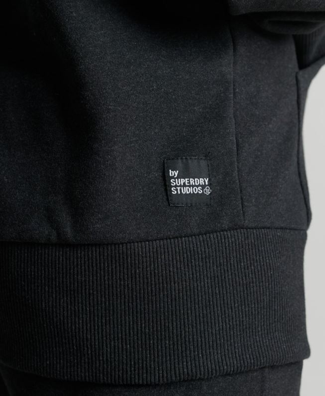 moletom micro mid reciclado mulheres preto roupas Superdry 2208H5973