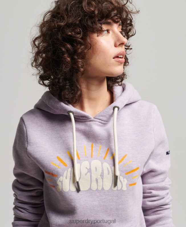 moletom nostalgia vintage mulheres roxo roupas Superdry 2208H2235